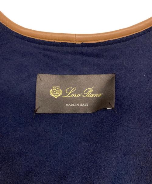 LORO PIANA（ロロピアーナ）LORO PIANA (ロロピアーナ) カシミヤシルク混ケープ ネイビー×ブラウン サイズ:Sの古着・服飾アイテム