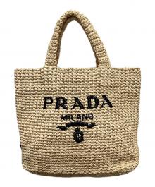 PRADA（プラダ）の古着「ラフィアトートバッグ」｜ベージュ