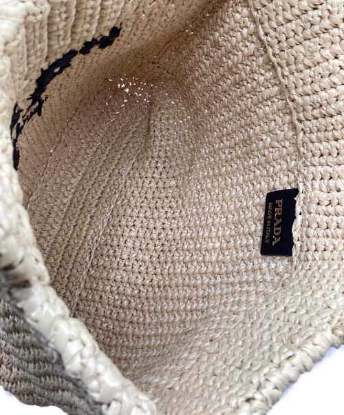 PRADA（プラダ）PRADA (プラダ) ラフィアトートバッグ ベージュの古着・服飾アイテム