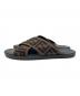 FENDI (フェンディ) FF Logo Cross Slider Slippers ブラック サイズ:SIZE6：25000円