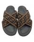 中古・古着 FENDI (フェンディ) FF Logo Cross Slider Slippers ブラック サイズ:SIZE6：25000円