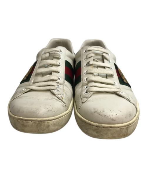 GUCCI（グッチ）GUCCI (グッチ) エンブロイダリー付き メンズ スニーカー ホワイト サイズ:SIZE 7の古着・服飾アイテム