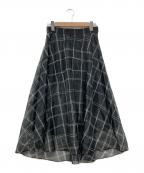 ESTNATIONエストネーション）の古着「オーガンジーフレアスカート」｜ブラック