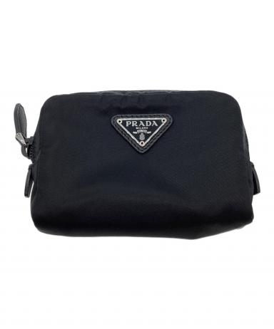 中古・古着通販】PRADA (プラダ) マイクロ Re-Nylon ポーチ ブラック