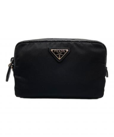 中古・古着通販】PRADA (プラダ) スモール Re-Nylon ポーチ ブラック