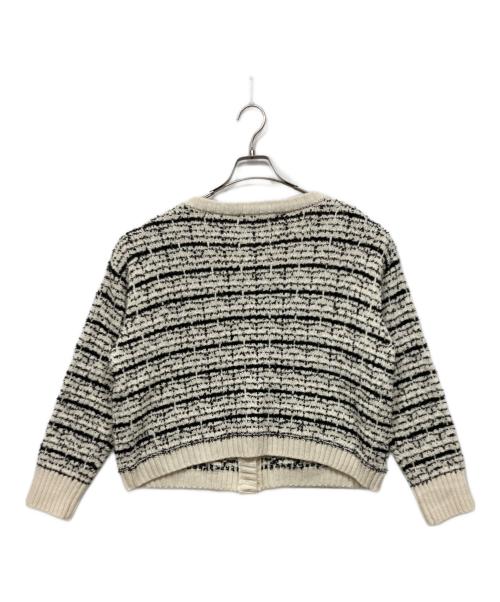 QTUME（クチューム）QTUME (クチューム) メタル釦ツイードライクニットジャケット アイボリー サイズ:38の古着・服飾アイテム