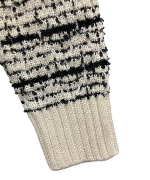 QTUME（クチューム）QTUME (クチューム) メタル釦ツイードライクニットジャケット アイボリー サイズ:38の古着・服飾アイテム