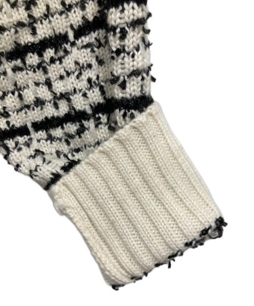 QTUME（クチューム）QTUME (クチューム) メタル釦ツイードライクニットジャケット アイボリー サイズ:38の古着・服飾アイテム