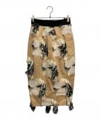 AKIRA NAKAアキラナカ）の古着「Kamila Tuck Skirt　フラワージャガードタイトスカート」｜ベージュ