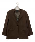 Spick and Spanスピック＆スパン）の古着「ウールライクノーカラールーズジャケット」｜ブラウン