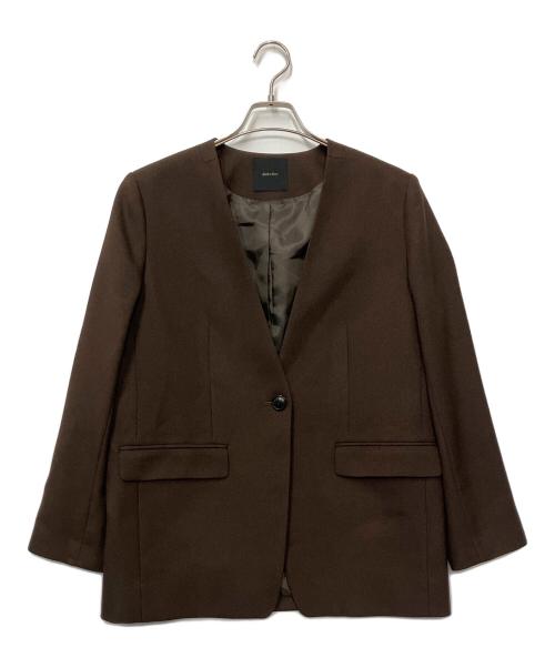 Spick and Span（スピック＆スパン）Spick and Span (スピック＆スパン) ウールライクノーカラールーズジャケット ブラウン サイズ:36の古着・服飾アイテム