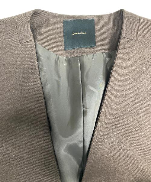 Spick and Span（スピック＆スパン）Spick and Span (スピック＆スパン) ウールライクノーカラールーズジャケット ブラウン サイズ:36の古着・服飾アイテム