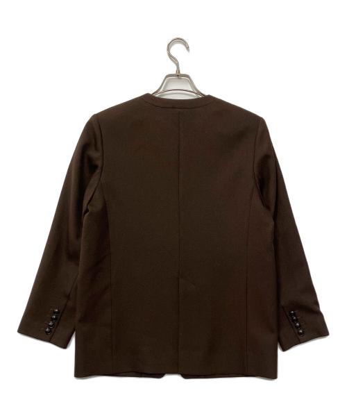Spick and Span（スピック＆スパン）Spick and Span (スピック＆スパン) ウールライクノーカラールーズジャケット ブラウン サイズ:36の古着・服飾アイテム