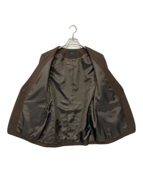 Spick and Span（スピック＆スパン）Spick and Span (スピック＆スパン) ウールライクノーカラールーズジャケット ブラウン サイズ:36の古着・服飾アイテム