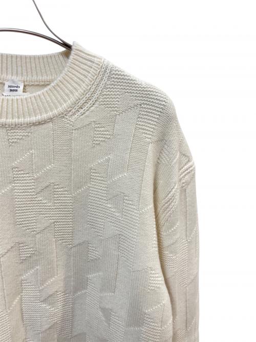 HERMES（エルメス）HERMES (エルメス) Hモチーフ ニットワンピース ホワイト サイズ:38の古着・服飾アイテム