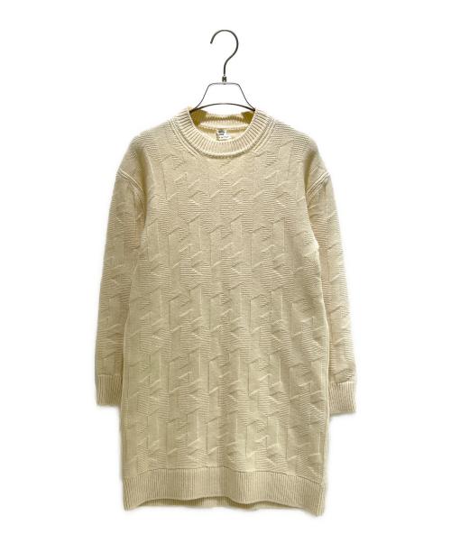 HERMES（エルメス）HERMES (エルメス) Hモチーフ ニットワンピース ホワイト サイズ:38の古着・服飾アイテム