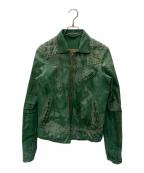 WLG by GIORGIO BRATOダブルエルジー バイ ジョルジオブラット）の古着「レザージャケット」｜グリーン