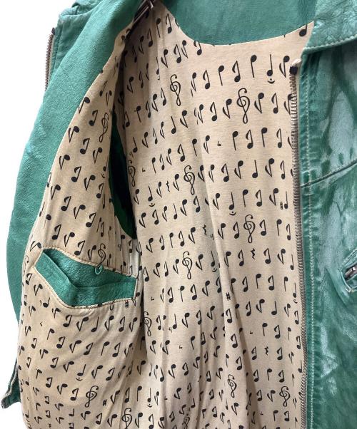 WLG by GIORGIO BRATO（ダブルエルジー バイ ジョルジオブラット）WLG by GIORGIO BRATO (ダブルエルジー バイ ジョルジオブラット) レザージャケット グリーン サイズ:SIZE 48の古着・服飾アイテム