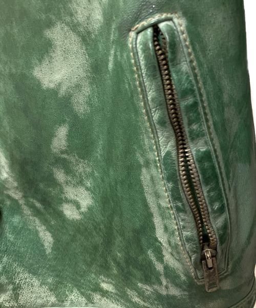 WLG by GIORGIO BRATO（ダブルエルジー バイ ジョルジオブラット）WLG by GIORGIO BRATO (ダブルエルジー バイ ジョルジオブラット) レザージャケット グリーン サイズ:SIZE 48の古着・服飾アイテム