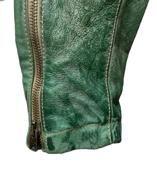 WLG by GIORGIO BRATO（ダブルエルジー バイ ジョルジオブラット）WLG by GIORGIO BRATO (ダブルエルジー バイ ジョルジオブラット) レザージャケット グリーン サイズ:SIZE 48の古着・服飾アイテム