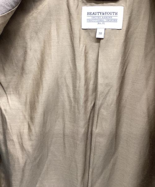 BEAUTY&YOUTH（ビューティーアンドユース）BEAUTY&YOUTH (ビューティーアンドユース) TRADITIONAL サマーウールダブルジャケット ブラウン サイズ:38の古着・服飾アイテム