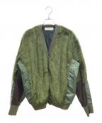 TOGA VIRILISトーガ ビリリース）の古着「フェイクボアジャージーブルゾン」｜オリーブ