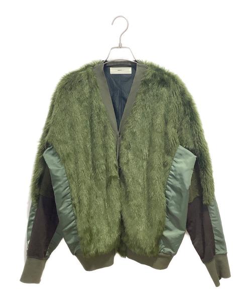 TOGA VIRILIS（トーガ ビリリース）TOGA VIRILIS (トーガ ビリリース) フェイクボアジャージーブルゾン オリーブ サイズ:44の古着・服飾アイテム