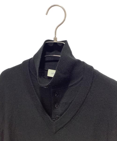 LEMAIRE（ルメール）LEMAIRE (ルメール) TROMPE L'OEIL POLO SHIRT MERINO BLEND ブラック サイズ:Sの古着・服飾アイテム