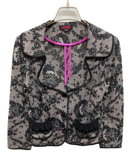 Regina Romantico（レジィーナロマンティコ）REGINA ROMANTICO (レジィーナロマンティコ) 総柄セットアップ ブラック サイズ:36の古着・服飾アイテム