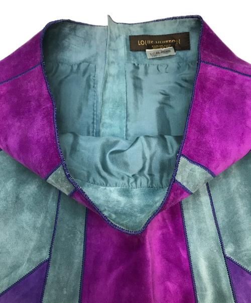 LOUIS VUITTON（ルイ ヴィトン）LOUIS VUITTON (ルイ ヴィトン) パッチワークスウェードスカート パープル サイズ:SIZE 36の古着・服飾アイテム