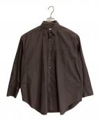 beautiful peopleビューティフルピープル）の古着「finx typewriter big tuck over shirt」｜ブラウン