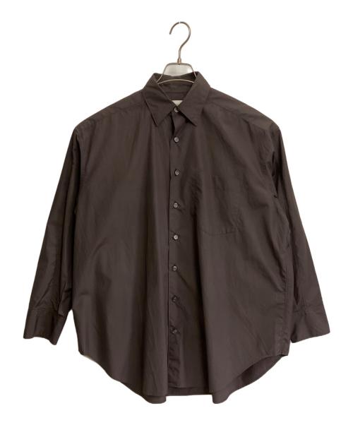 beautiful people（ビューティフルピープル）beautiful people (ビューティフルピープル) finx typewriter big tuck over shirt ブラウン サイズ:36の古着・服飾アイテム