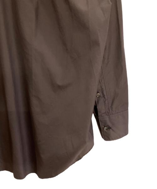 beautiful people（ビューティフルピープル）beautiful people (ビューティフルピープル) finx typewriter big tuck over shirt ブラウン サイズ:36の古着・服飾アイテム