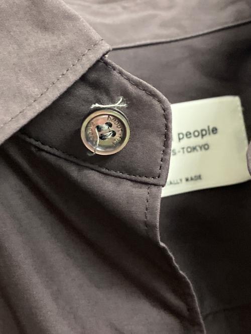 beautiful people（ビューティフルピープル）beautiful people (ビューティフルピープル) finx typewriter big tuck over shirt ブラウン サイズ:36の古着・服飾アイテム