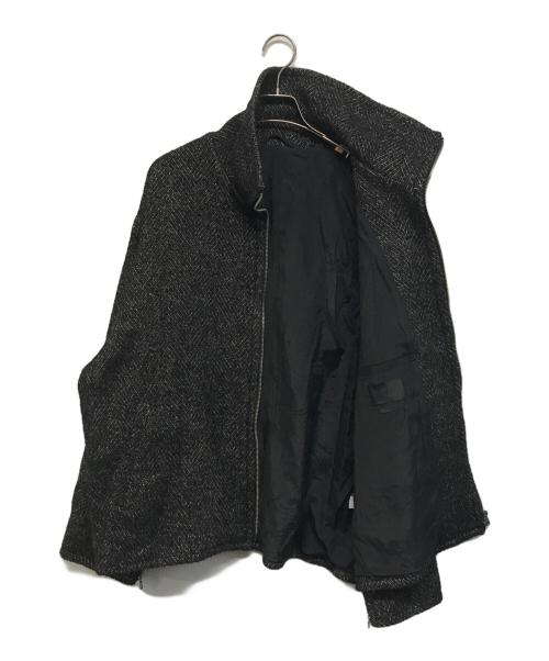 YOKE（ヨーク）YOKE (ヨーク) TWEED STAND COLLAR ZIP BLOUSON（ツイード スタンドカラー ジップ ブルゾン） ブラック サイズ:SIZE 3の古着・服飾アイテム