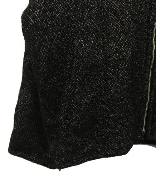 YOKE（ヨーク）YOKE (ヨーク) TWEED STAND COLLAR ZIP BLOUSON（ツイード スタンドカラー ジップ ブルゾン） ブラック サイズ:SIZE 3の古着・服飾アイテム