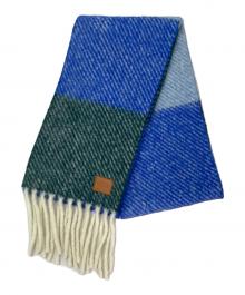 LOEWE（ロエベ）の古着「スカーフ（アルパカ&ウールブレンド）」｜ブルー×グリーン