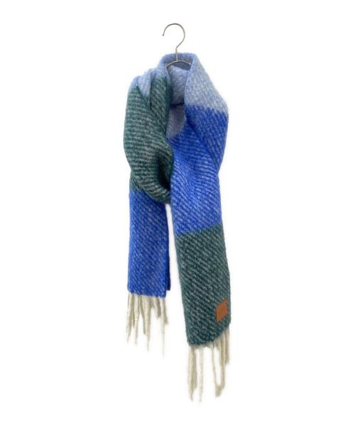 LOEWE（ロエベ）LOEWE (ロエベ) スカーフ（アルパカ&ウールブレンド） ブルー×グリーンの古着・服飾アイテム