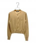 Acne studiosアクネ ストゥディオス）の古着「フェイスロゴクルーネックカーディガン FA-WN-KNIT000005」｜ベージュ