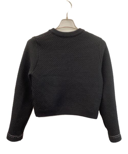 anuans（アニュアンス）anuans (アニュアンス) ノーカラーニットジャケット ブラック サイズ:Sの古着・服飾アイテム