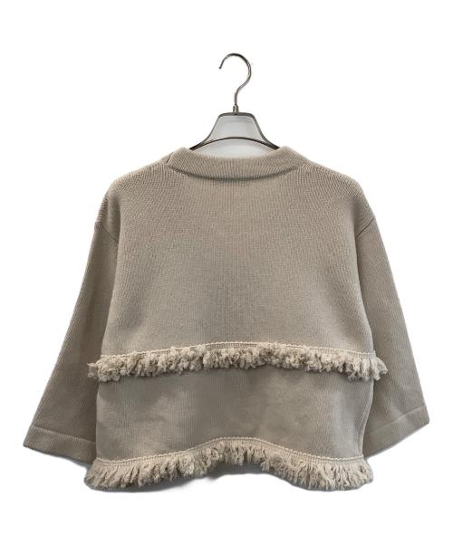 WEEKEND Max Mara（ウィークエンド マックスマーラ）WEEKEND Max Mara (ウィークエンド マックスマーラ) フリンジニットカーディガン ベージュ サイズ:XSの古着・服飾アイテム