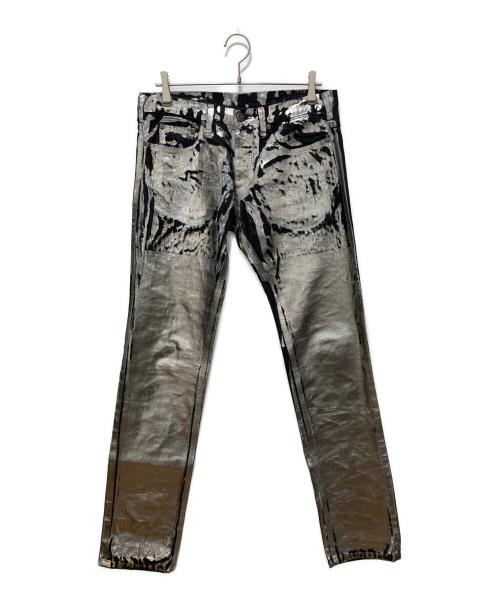 NEIL BARRETT（ニールバレット）NEIL BARRETT (ニールバレット) シルバーペイントデニムパンツ ブラック サイズ:W31の古着・服飾アイテム