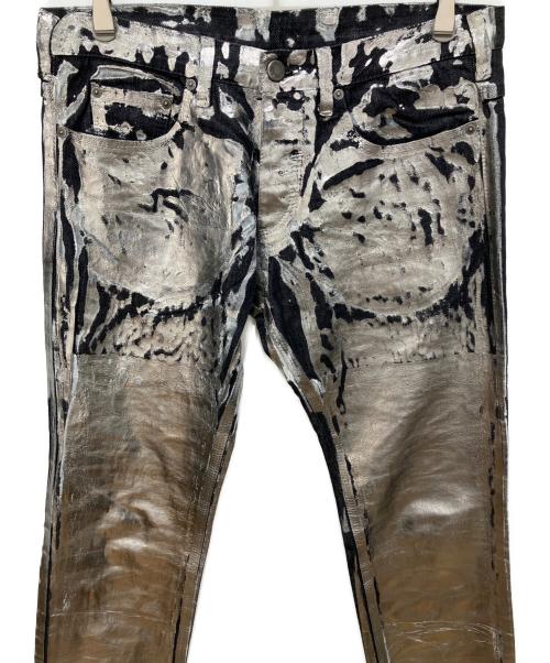 NEIL BARRETT（ニールバレット）NEIL BARRETT (ニールバレット) シルバーペイントデニムパンツ ブラック サイズ:W31の古着・服飾アイテム