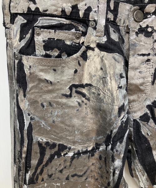 NEIL BARRETT（ニールバレット）NEIL BARRETT (ニールバレット) シルバーペイントデニムパンツ ブラック サイズ:W31の古着・服飾アイテム