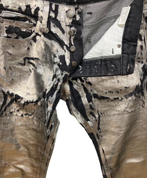 NEIL BARRETT（ニールバレット）NEIL BARRETT (ニールバレット) シルバーペイントデニムパンツ ブラック サイズ:W31の古着・服飾アイテム
