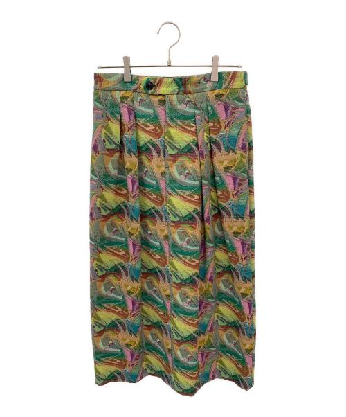 CABAN（キャバン）CABAN (キャバン) マルチジャカード 2タックスカート グリーン サイズ:Sの古着・服飾アイテム