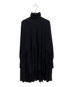 Curensologyカレンソロジー）の古着「ハイネックギャザーニット」｜ブラック