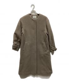 green label relaxing（グリーンレーベルリラクシング）の古着「セントデールウールノーカラーコート」｜ブラウン