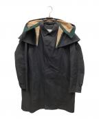 KOLORカラー）の古着「フーデッドステンカラーコート」｜ブラック