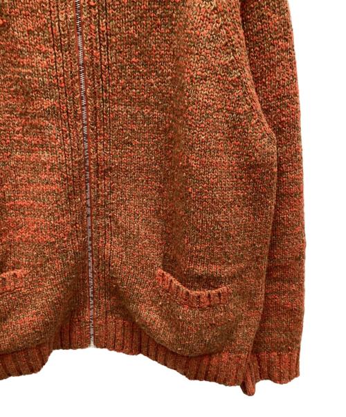 filmelange（フィルメランジェ）filmelange (フィルメランジェ) カウチンニットカーディガン レッド×ブラウン サイズ:5の古着・服飾アイテム
